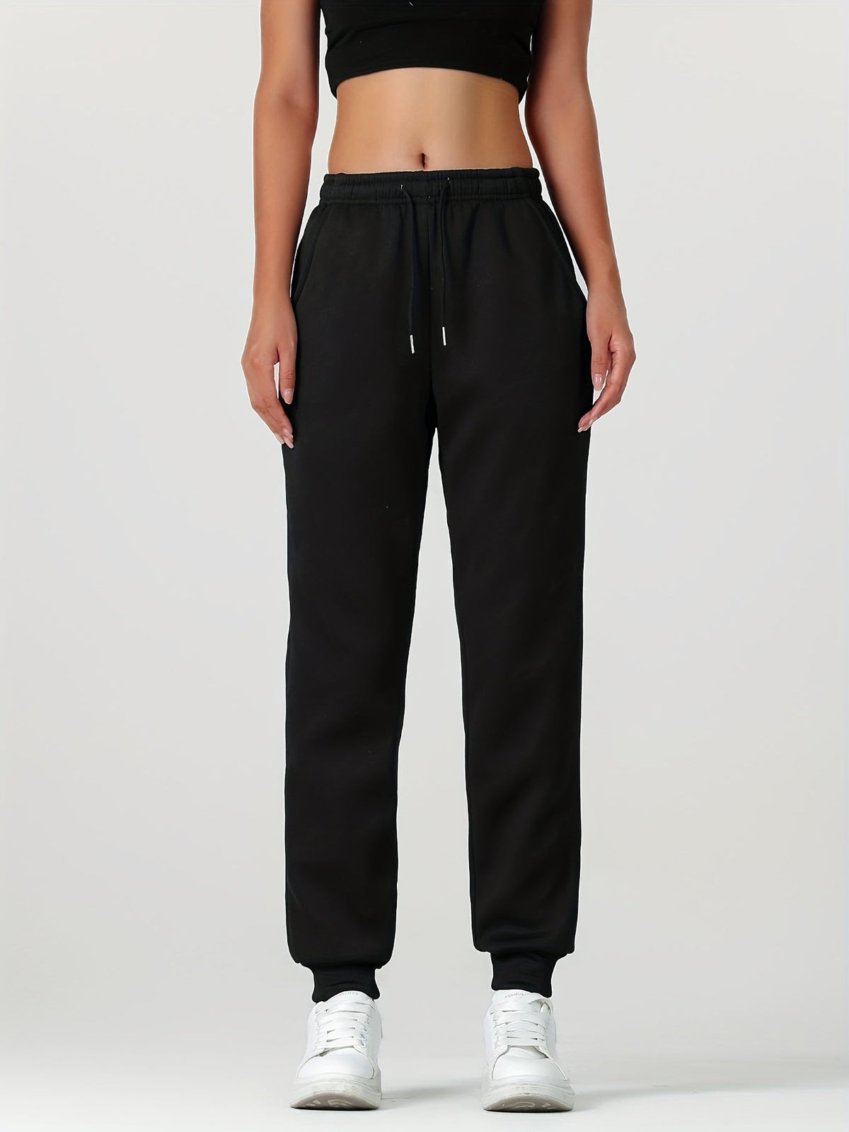 Fleece Joggers Women's Drawstring Sweatpants Elastic Waist – Casual, Home Loungewear