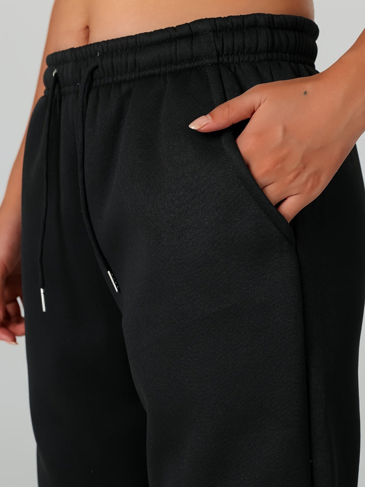 Fleece Joggers Women's Drawstring Sweatpants Elastic Waist – Casual, Home Loungewear