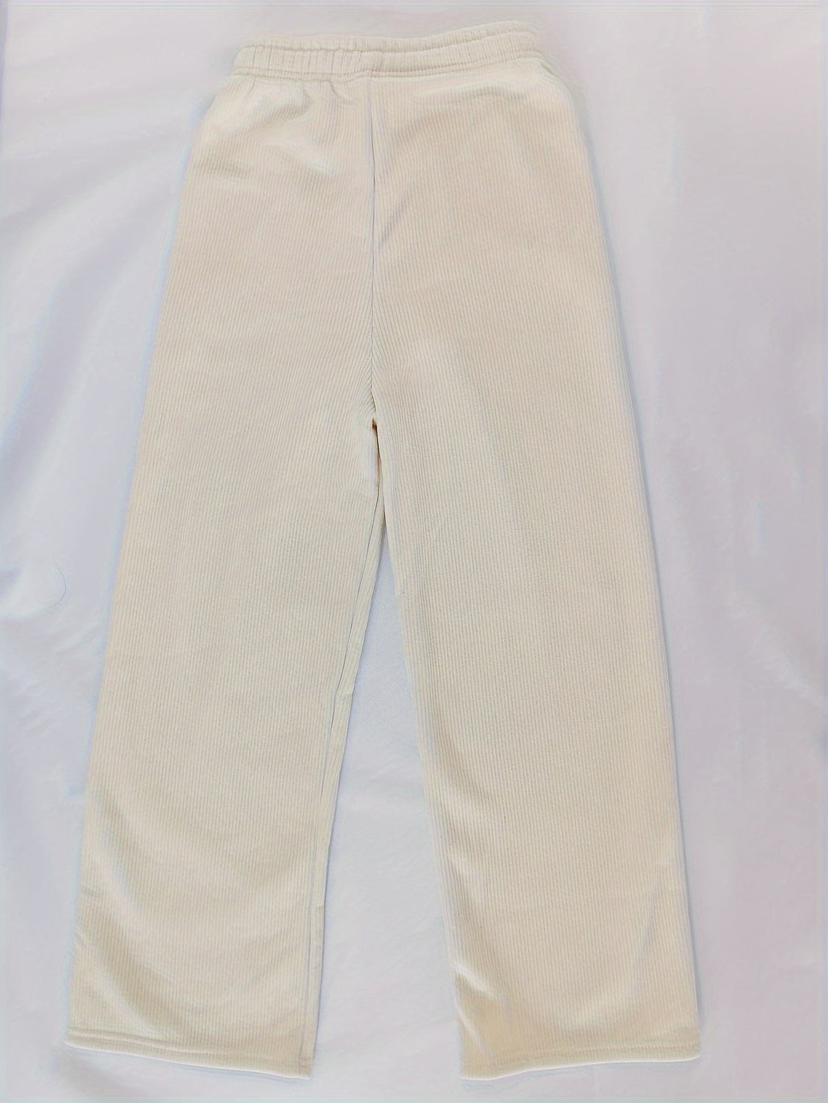 Fleece-Lined Wide-Leg Lounge Pants Women's Corduroy – Casual Winter Home Wear, Thermal Comfort
