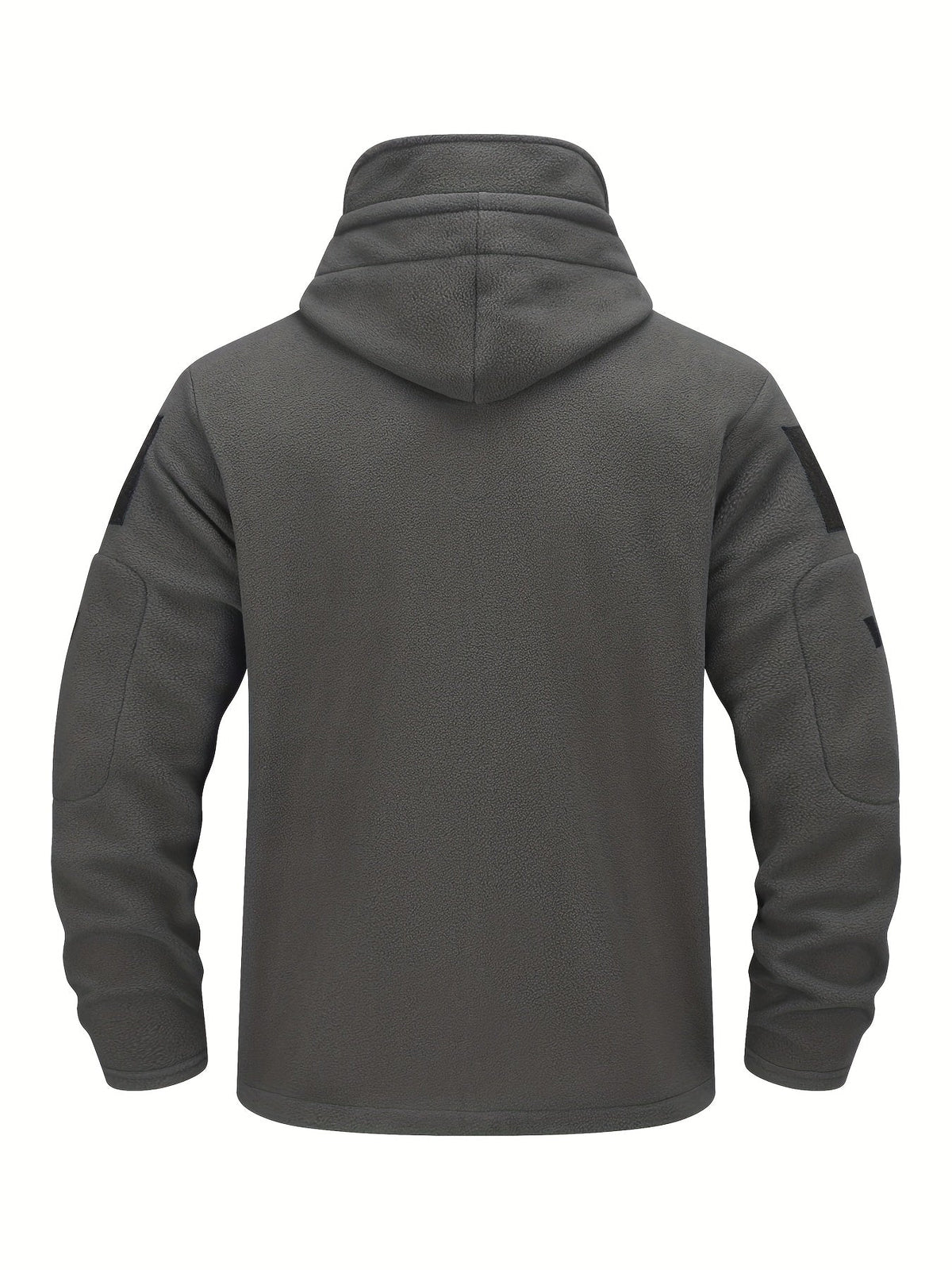 Fleece Tactical Jacket Men's Gray Hooded Full-Zip – Outdoor, Casual