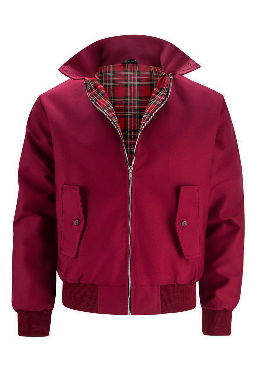 Harrington Jacket Men's Navy with Tartan Lining – Casual, Office