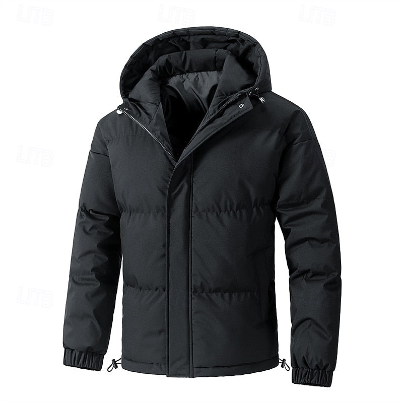 Hooded Puffer Jacket Men's Insulated Winter Coat – Casual, Outdoor