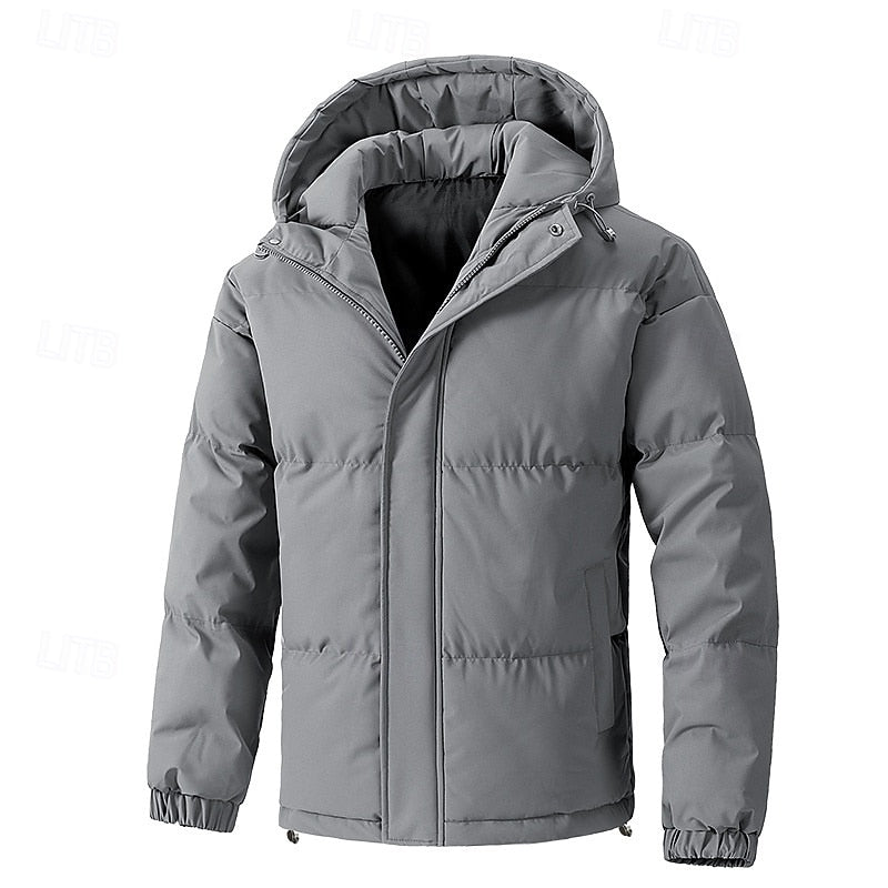 Hooded Puffer Jacket Men's Insulated Winter Coat – Casual, Outdoor