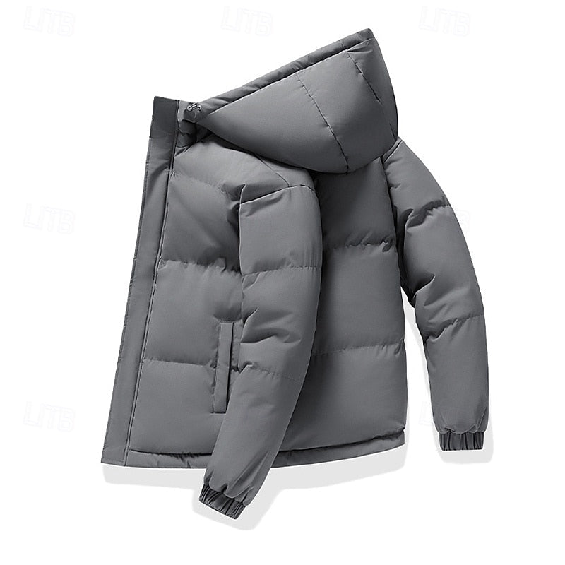 Hooded Puffer Jacket Men's Insulated Winter Coat – Casual, Outdoor