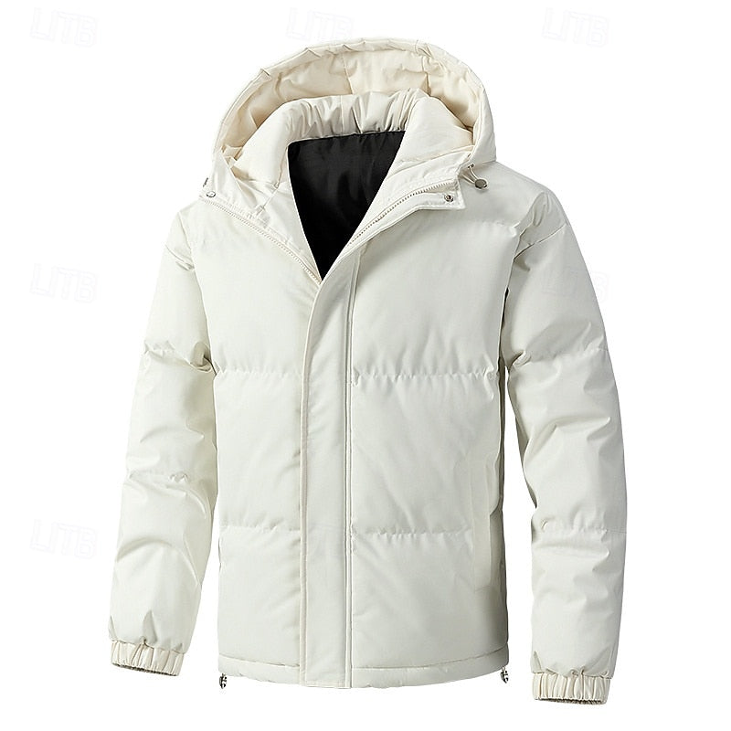 Hooded Puffer Jacket Men's Insulated Winter Coat – Casual, Outdoor