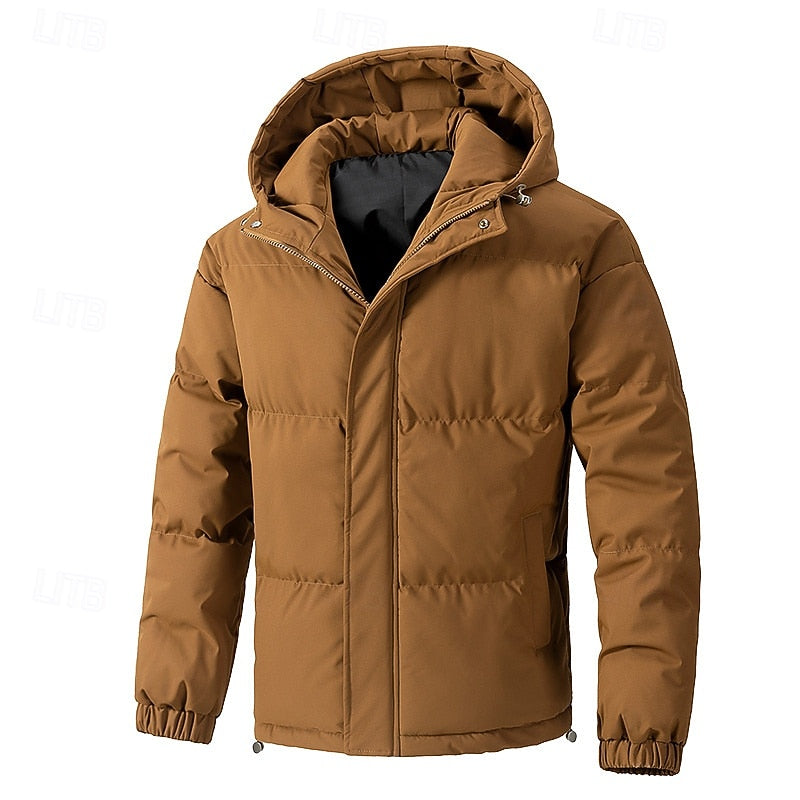 Hooded Puffer Jacket Men's Insulated Winter Coat – Casual, Outdoor