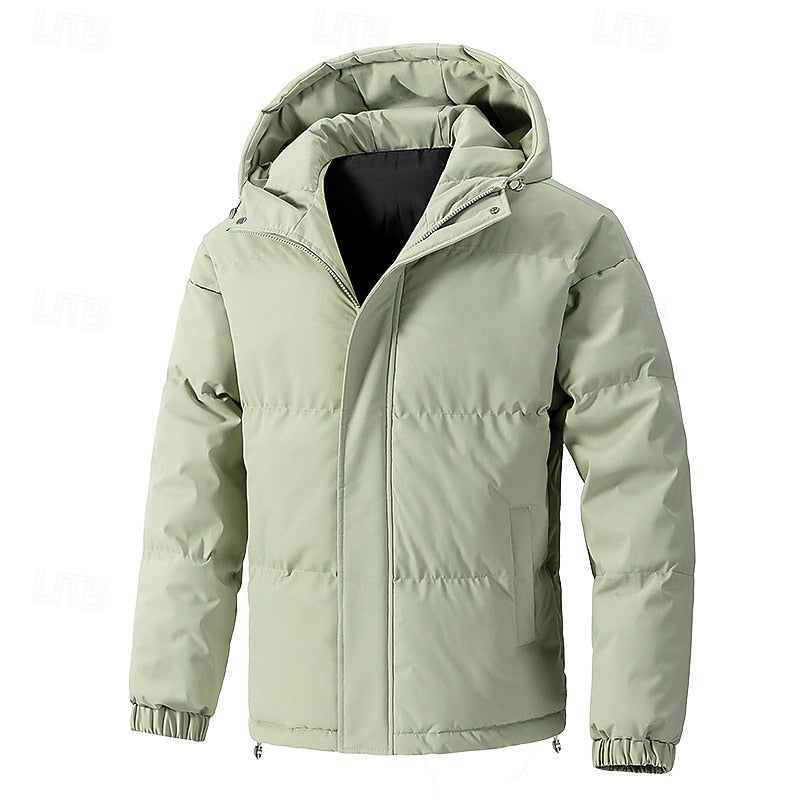 Hooded Puffer Jacket Men's Insulated Winter Coat – Casual, Outdoor