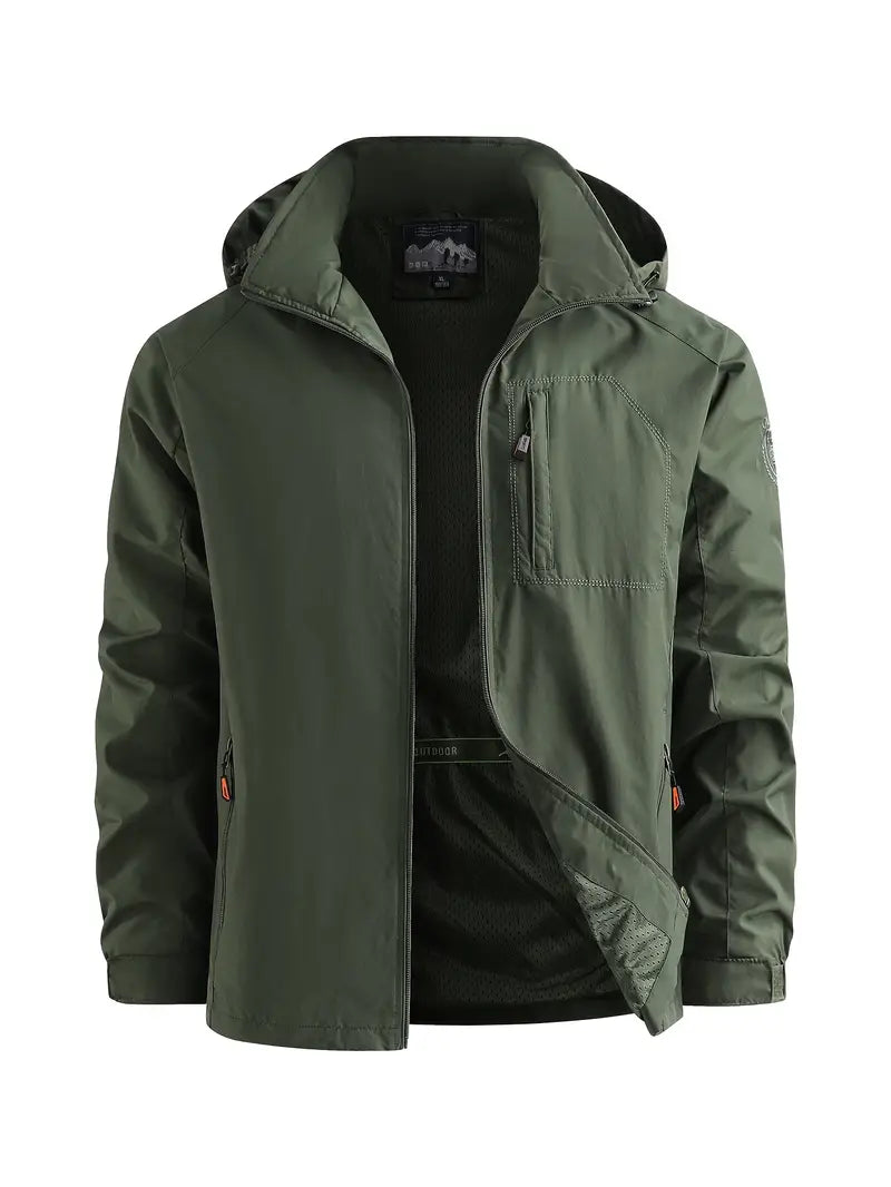 Hooded Shell Jacket Men's Lightweight – Hiking, Casual Outdoor