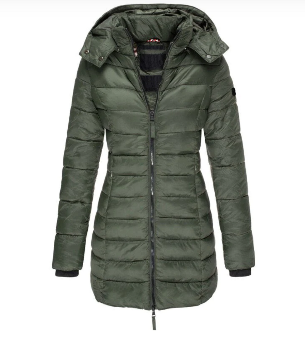 Long Puffer Jacket Women's Hooded Navy Blue – Casual, Winter Outdoor