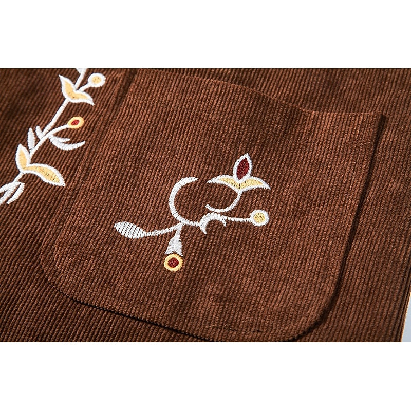Men's Waistcoat Floral V-Neck Brown – Casual, Office