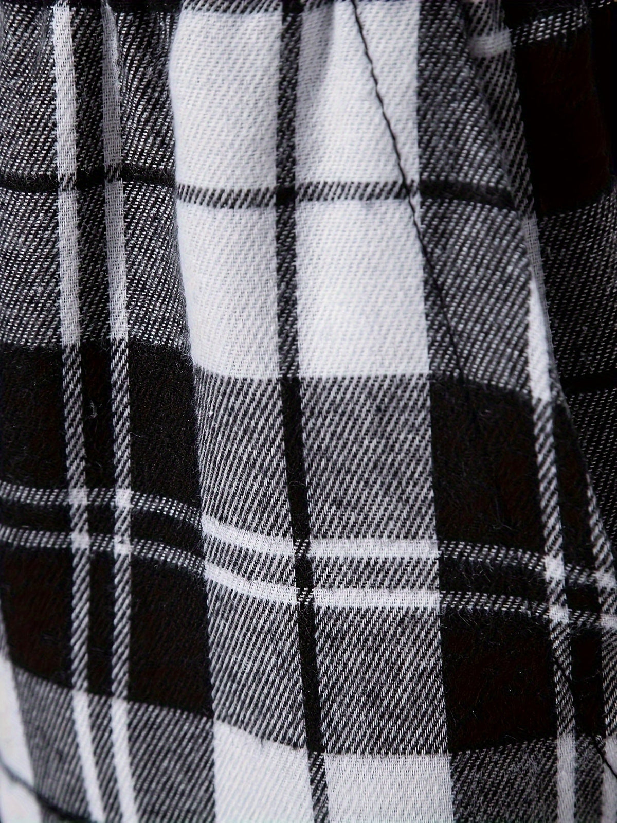 Men's Plaid Lounge Pants Black White Drawstring Relaxed Fit – Casual, Everyday Wear
