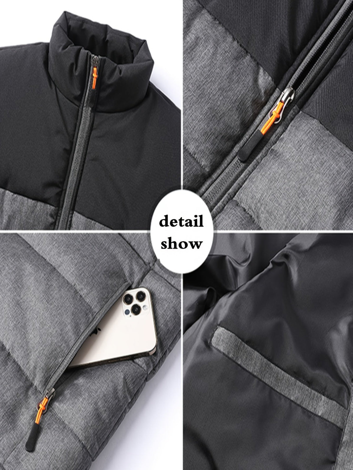 Men's Insulated Puffer Vest Gray – Casual Winter Layering, Outdoor Activities