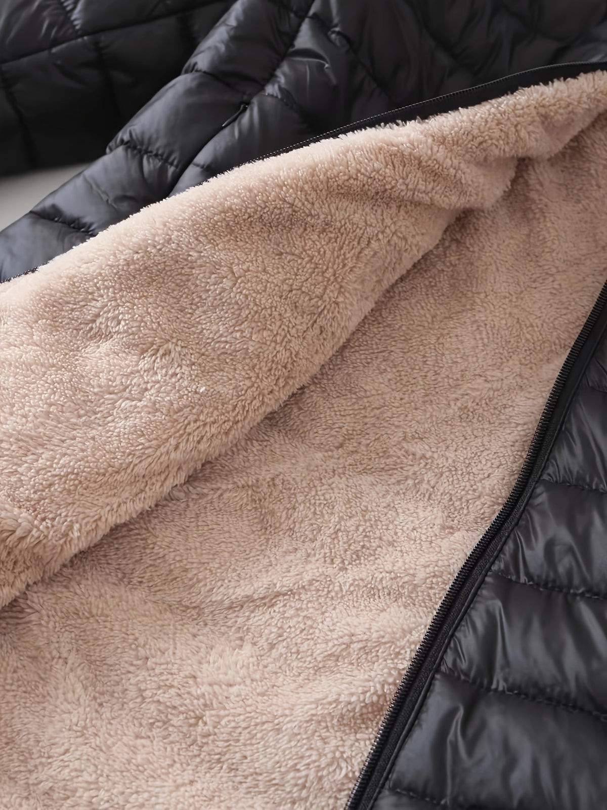 Quilted Longline Puffer Coat Women's Black Fleece-Lined – Winter, Casual