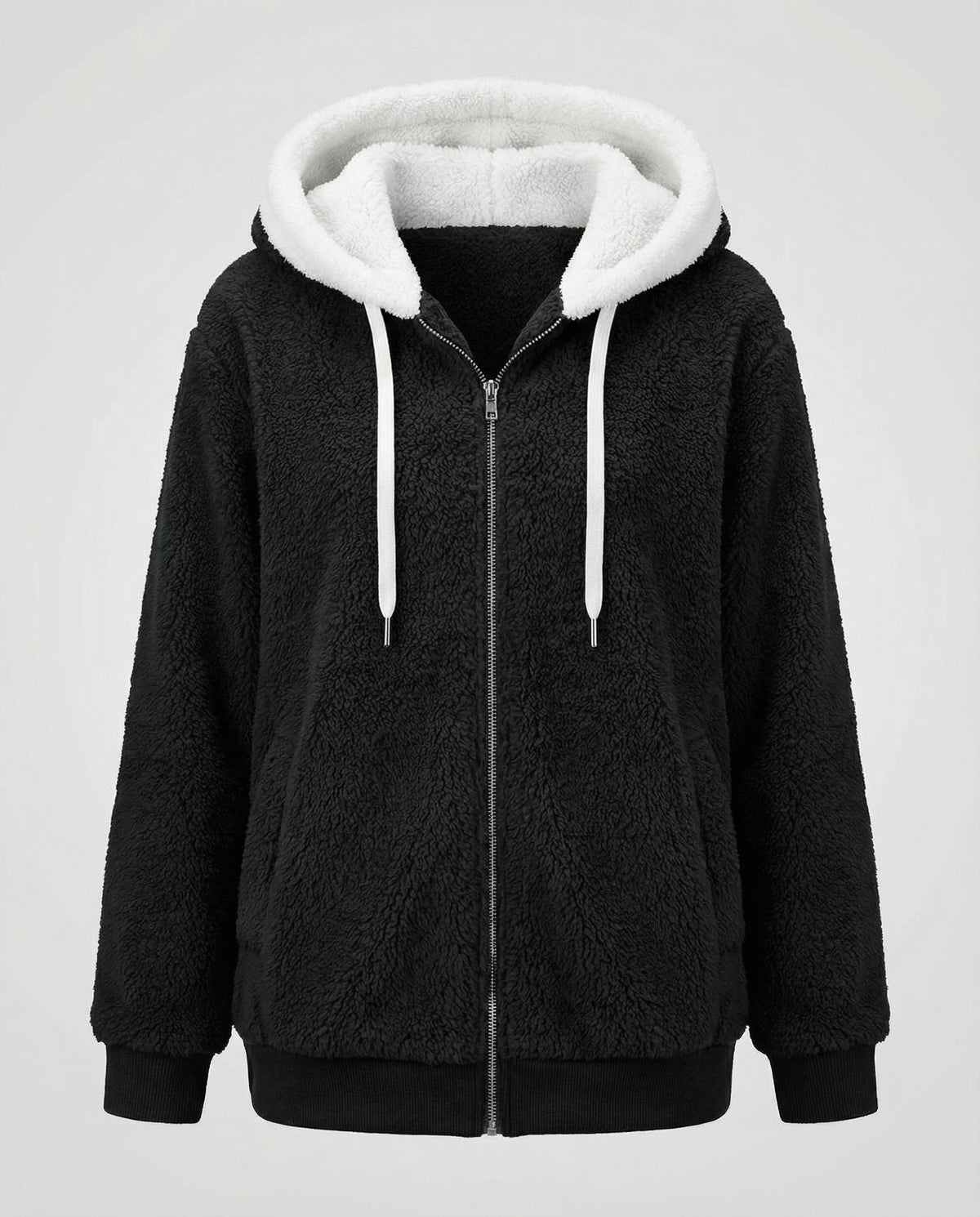 Sherpa Jacket Women's Hooded Full Zip Fleece Green – Casual, Winter Gift