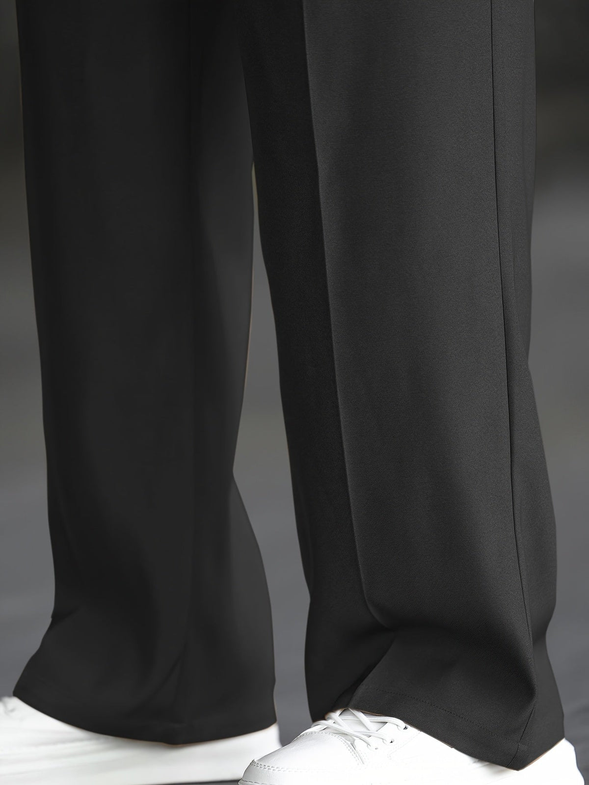 Wide-Leg Dress Pants Men's Relaxed Fit Black – Office, Casual
