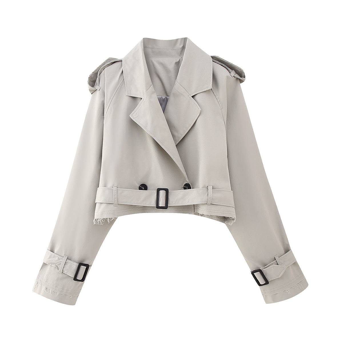 Women's Cropped Trench Coat | Belted Waist – Casual, Office