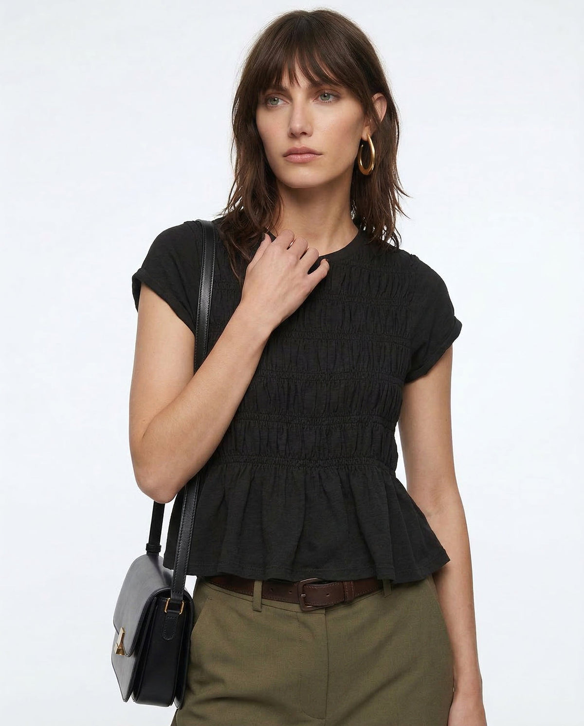 Ruffle Sleeve Top in Lightweight Fabric for Casual Wear