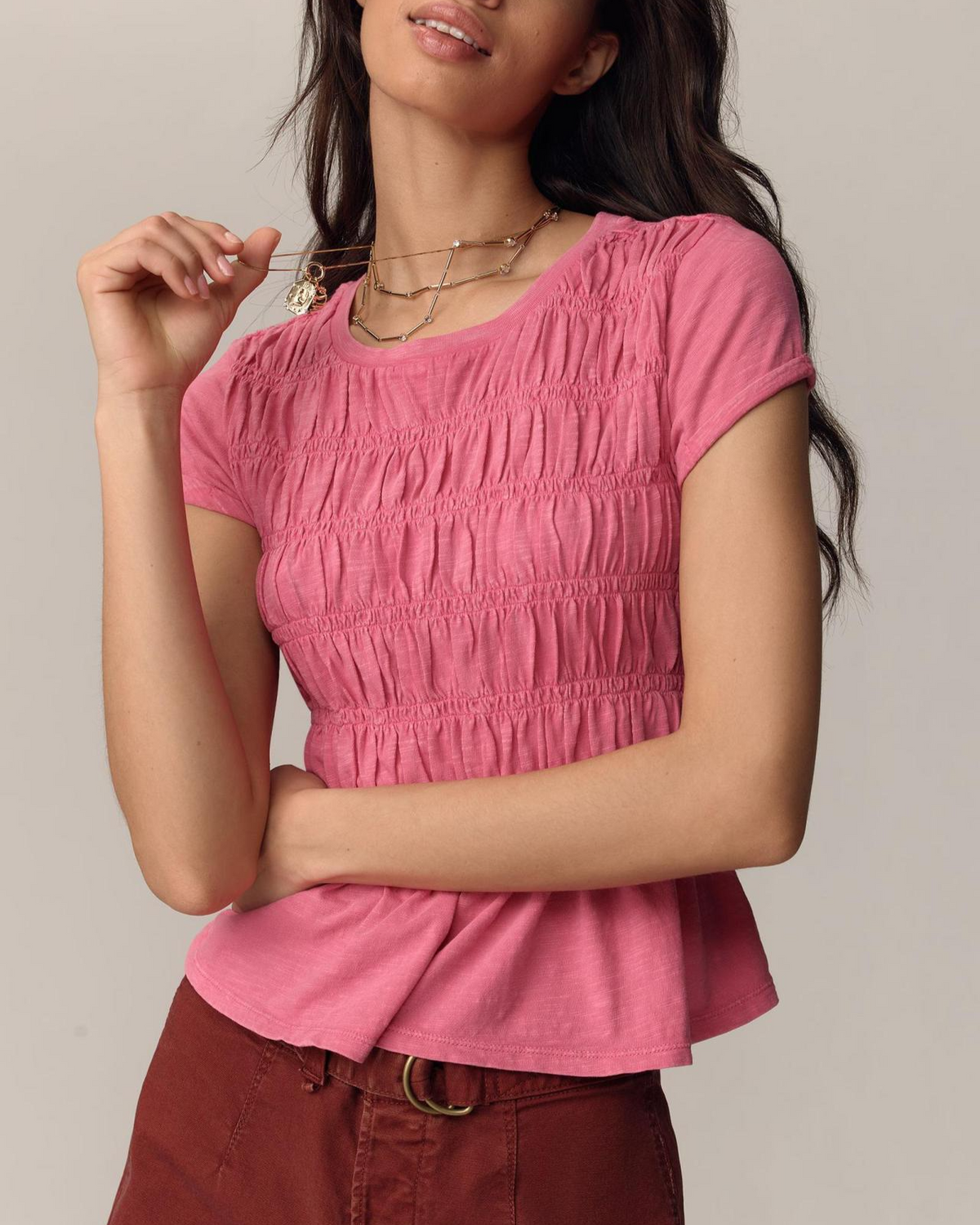 Ruffle Sleeve Top in Lightweight Fabric for Casual Wear