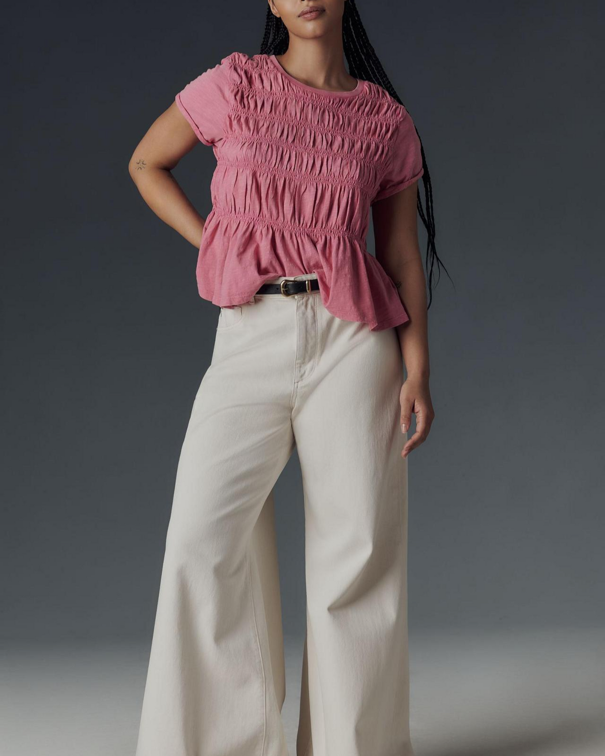 Ruffle Sleeve Top in Lightweight Fabric for Casual Wear