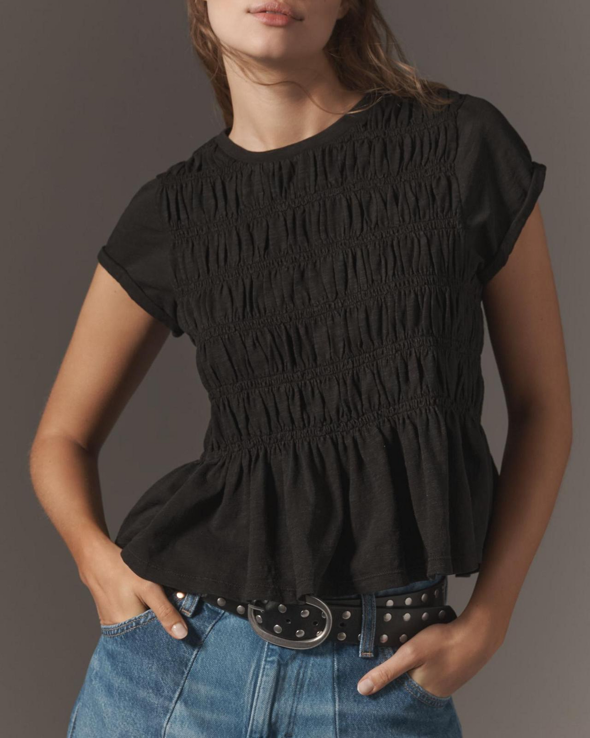 Ruffle Sleeve Top in Lightweight Fabric for Casual Wear