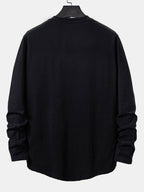 100% Cotton Long Sleeve Arc Hem T-Shirt for Everyday Wear