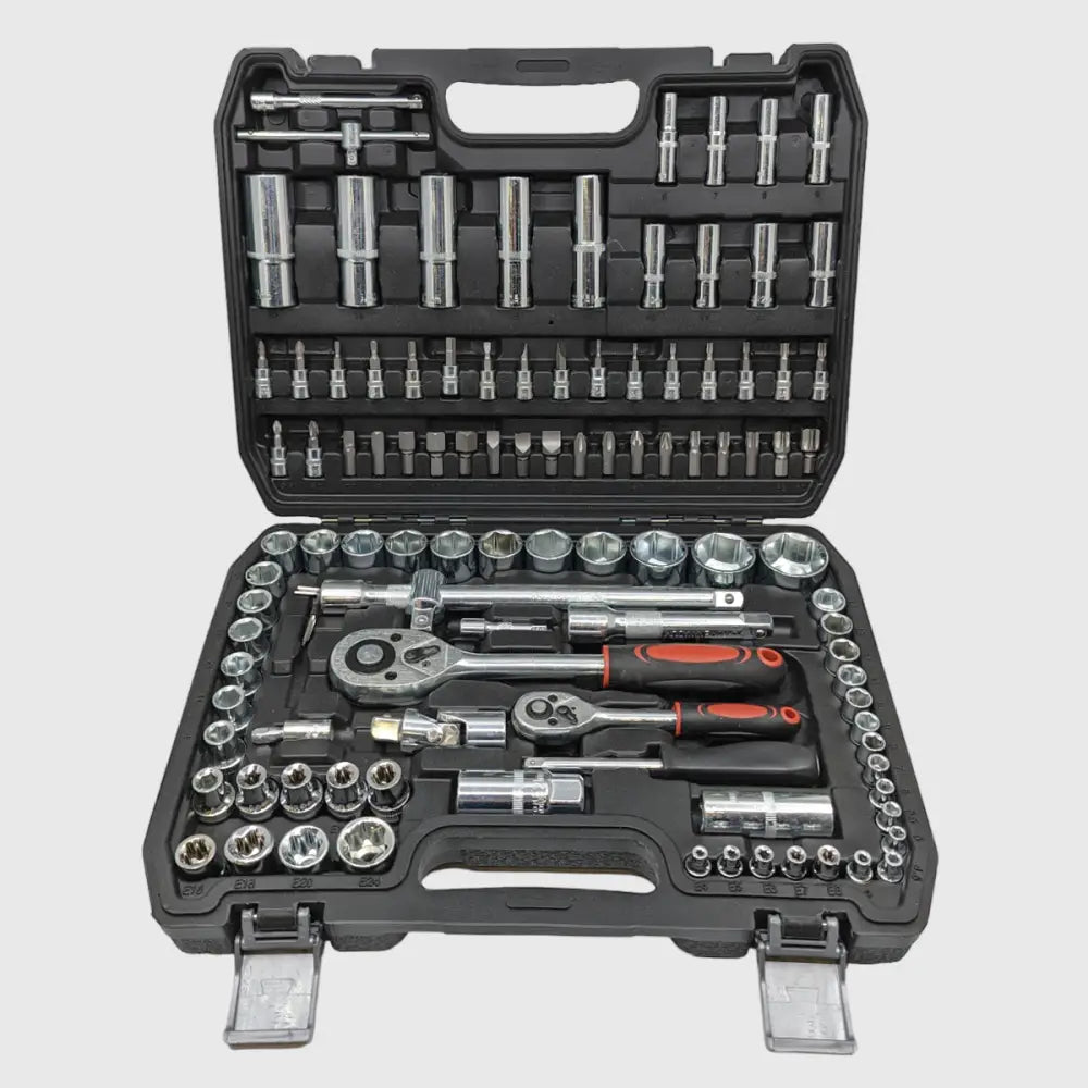 108-Piece Ratchet Wrench Set Made of Chrome Vanadium – TorqueMaster
