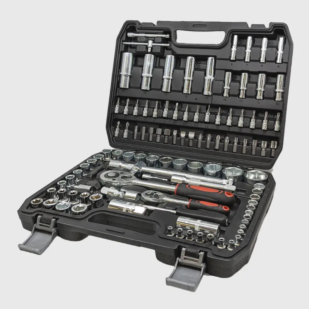 108-Piece Ratchet Wrench Set Made of Chrome Vanadium – TorqueMaster