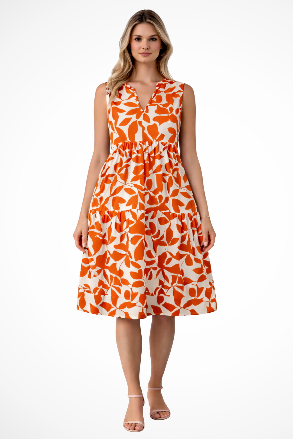 V-Neck Sleeveless Midi Dress for Women UK – Wedding Guest Cocktail Dress & Formal Attire