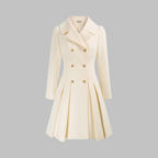 Classic-Style Double-Breasted Long-Sleeve Coat – Office, Casual