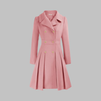 Classic-Style Double-Breasted Long-Sleeve Coat – Office, Casual