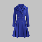 Classic-Style Double-Breasted Long-Sleeve Coat – Office, Casual