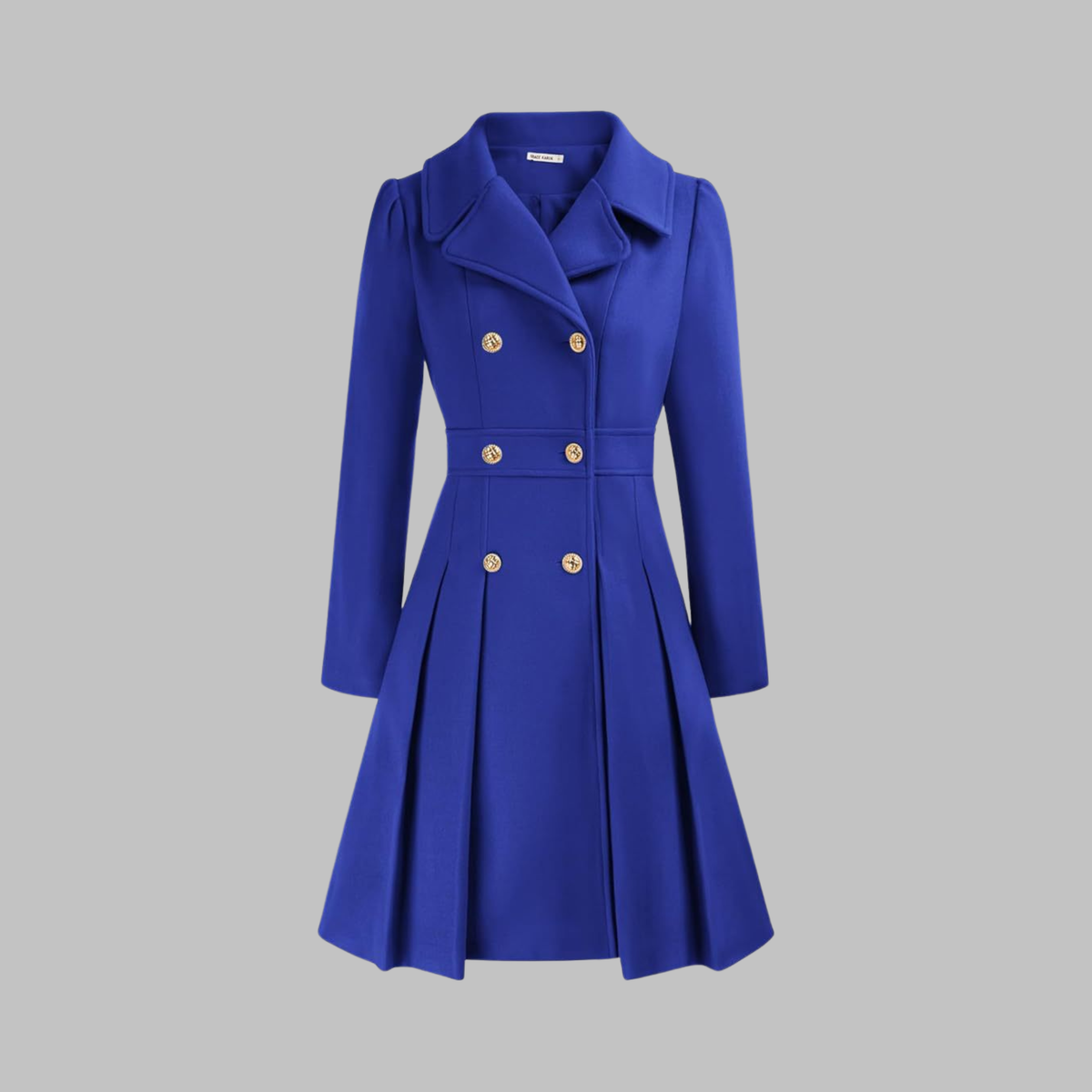 Classic-Style Double-Breasted Long-Sleeve Coat – Office, Casual