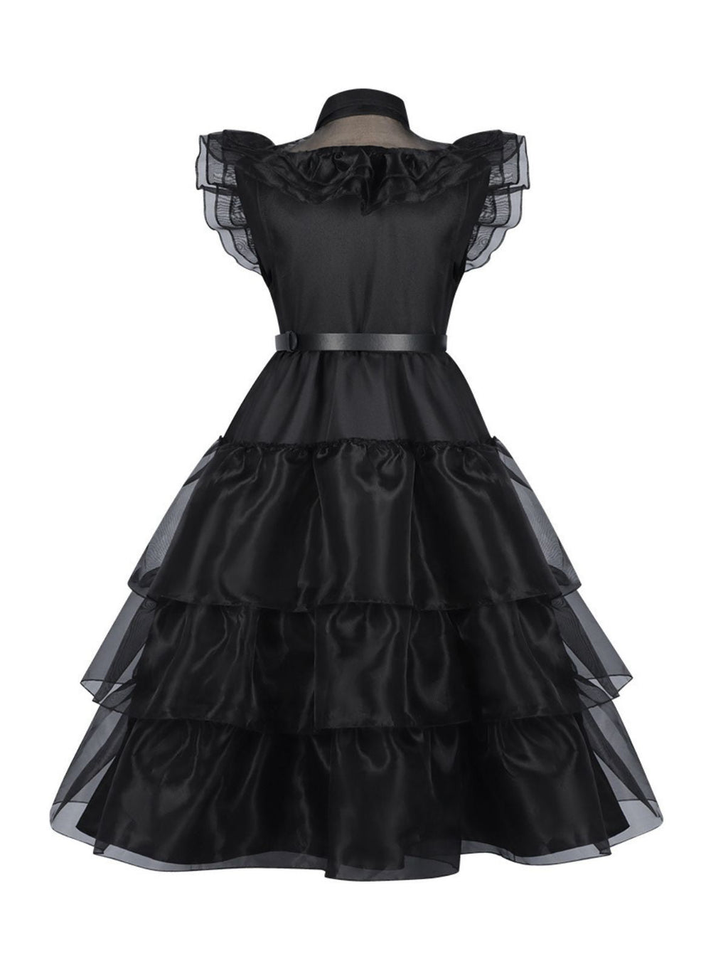 1950s Black Ruched Organza Halloween Dress – Costume Party, Vintage Style