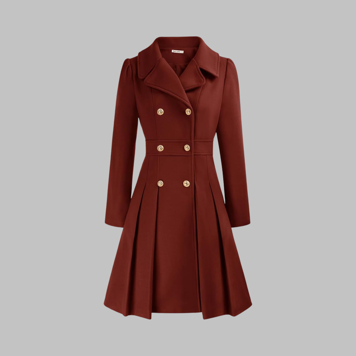 Classic-Style Double-Breasted Long-Sleeve Coat – Office, Casual