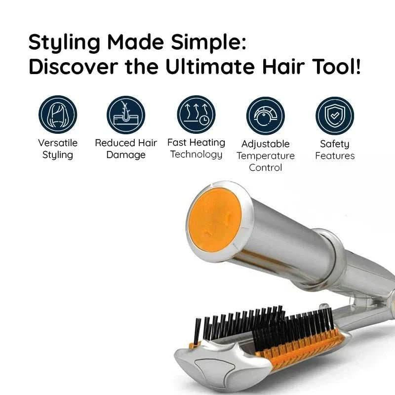 2-in-1 Rotating Hair Brush for Styling & Smoothing – Daily Care, Travel