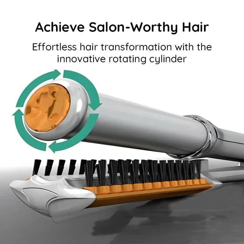 2-in-1 Rotating Hair Brush for Styling & Smoothing – Daily Care, Travel