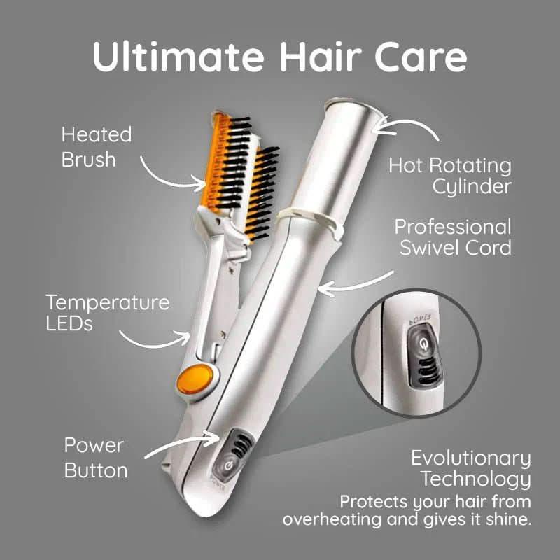 2-in-1 Rotating Hair Brush for Styling & Smoothing – Daily Care, Travel