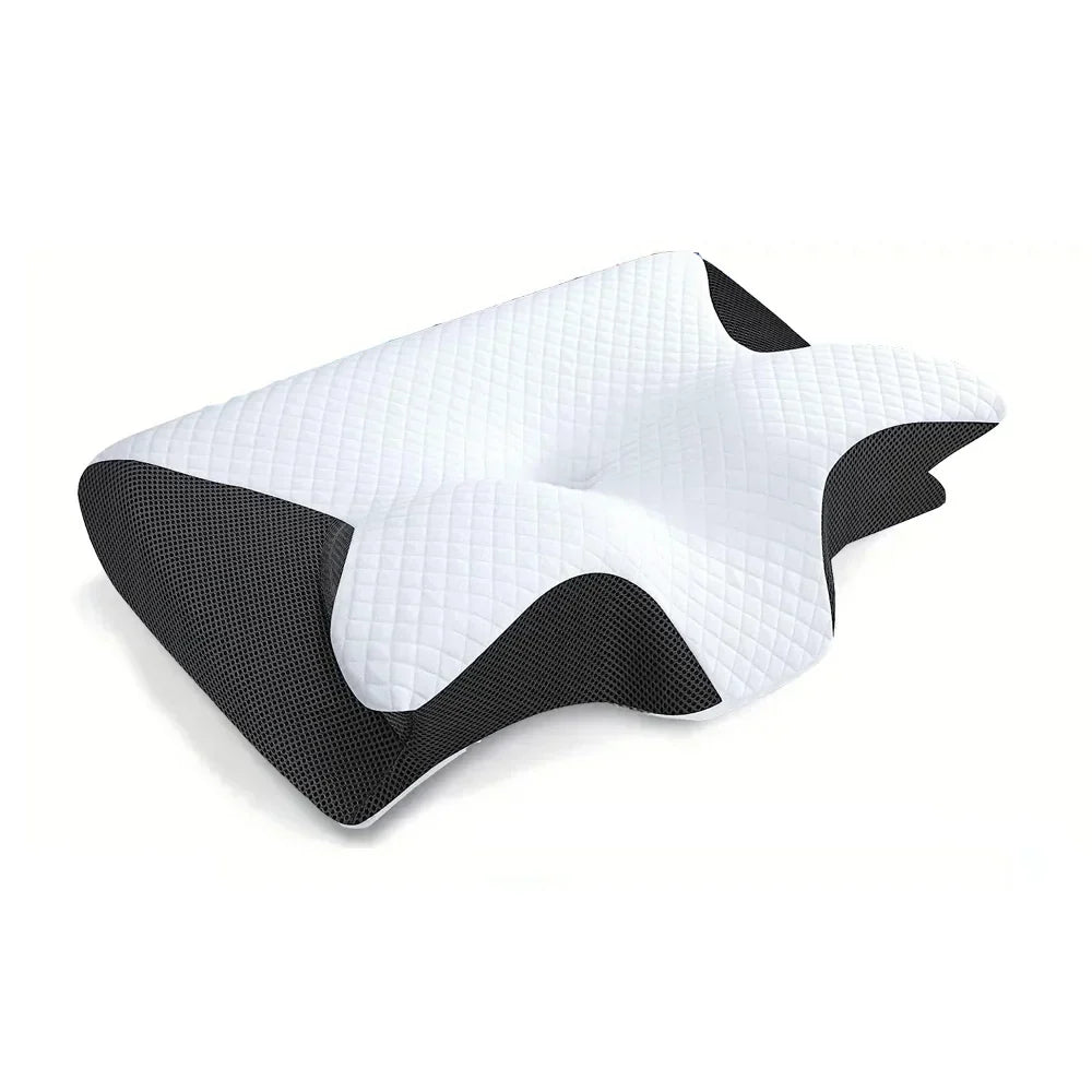 2-in-1 Viscoelastic Neck Support Pillow with Ergonomic Design – Sleep, Travel
