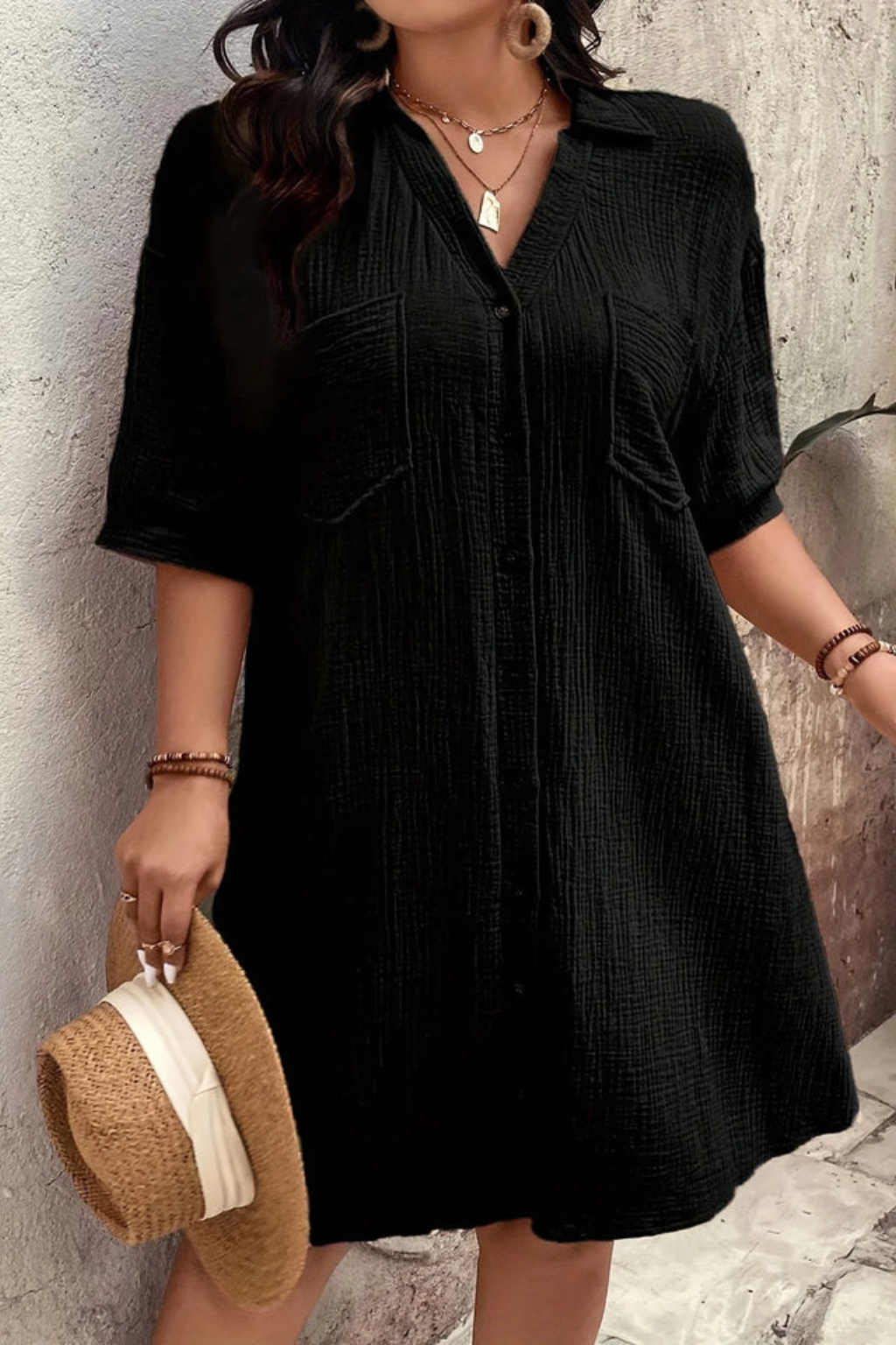 Cotton Blend Short Sleeve Midi Dress for Women UK – Wedding Guest Cocktail Dress & Formal Attire