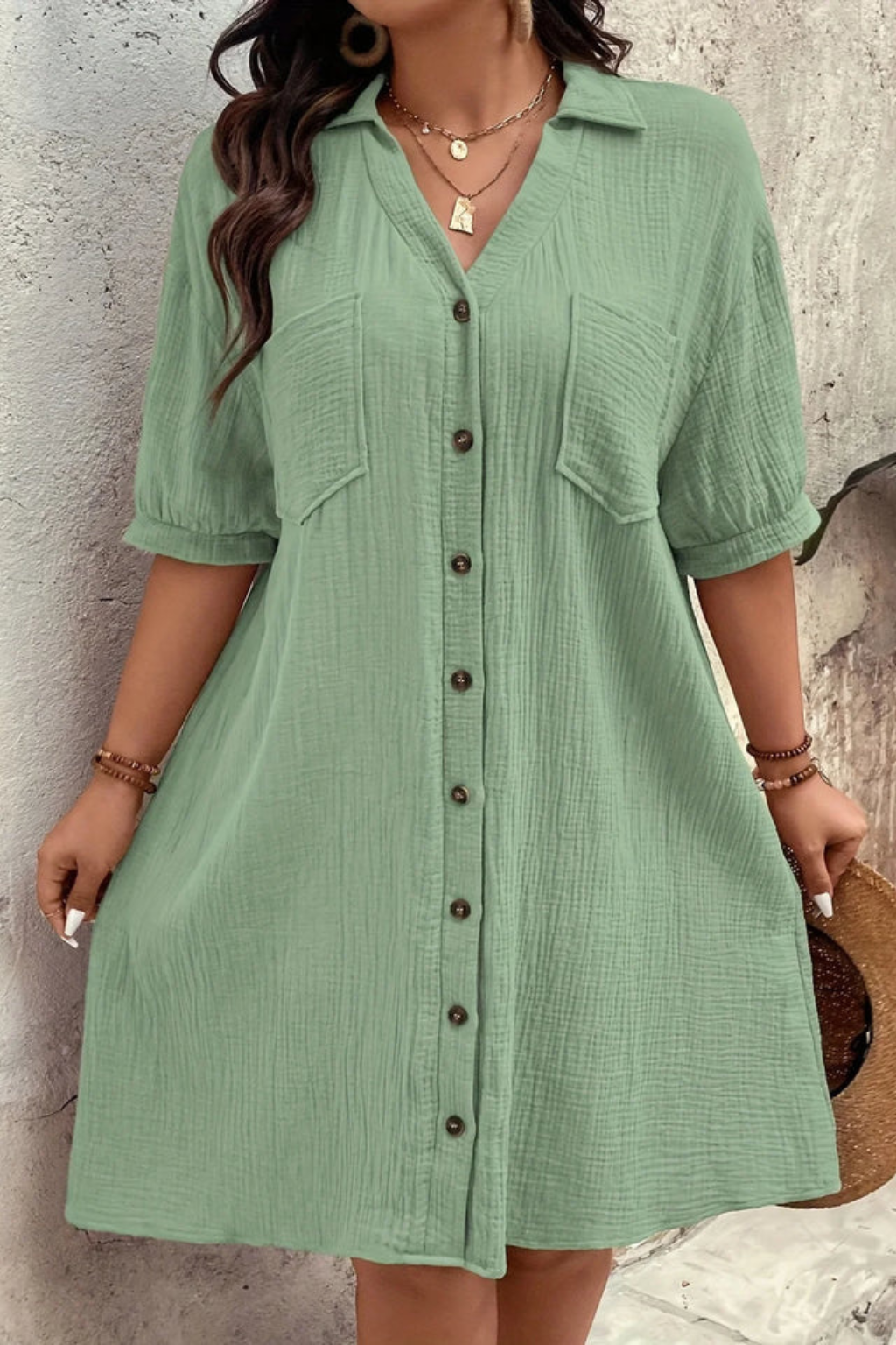Cotton Blend Short Sleeve Midi Dress for Women UK – Wedding Guest Cocktail Dress & Formal Attire
