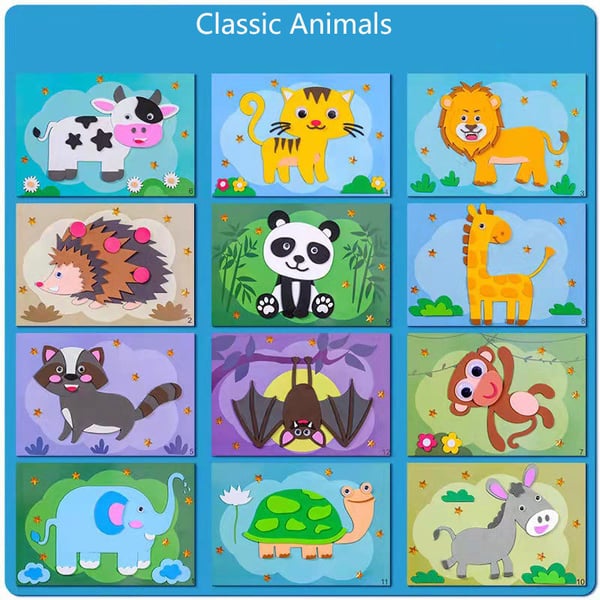 3D Animal Sticker Set – Fantasy Flora, Creative Decor, Kids' Crafts