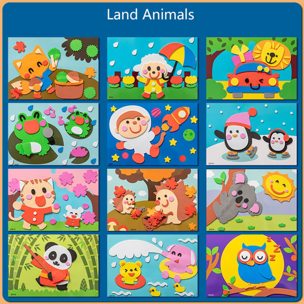 3D Animal Sticker Set – Fantasy Flora, Creative Decor, Kids' Crafts