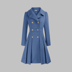 Classic-Style Double-Breasted Long-Sleeve Coat – Office, Casual