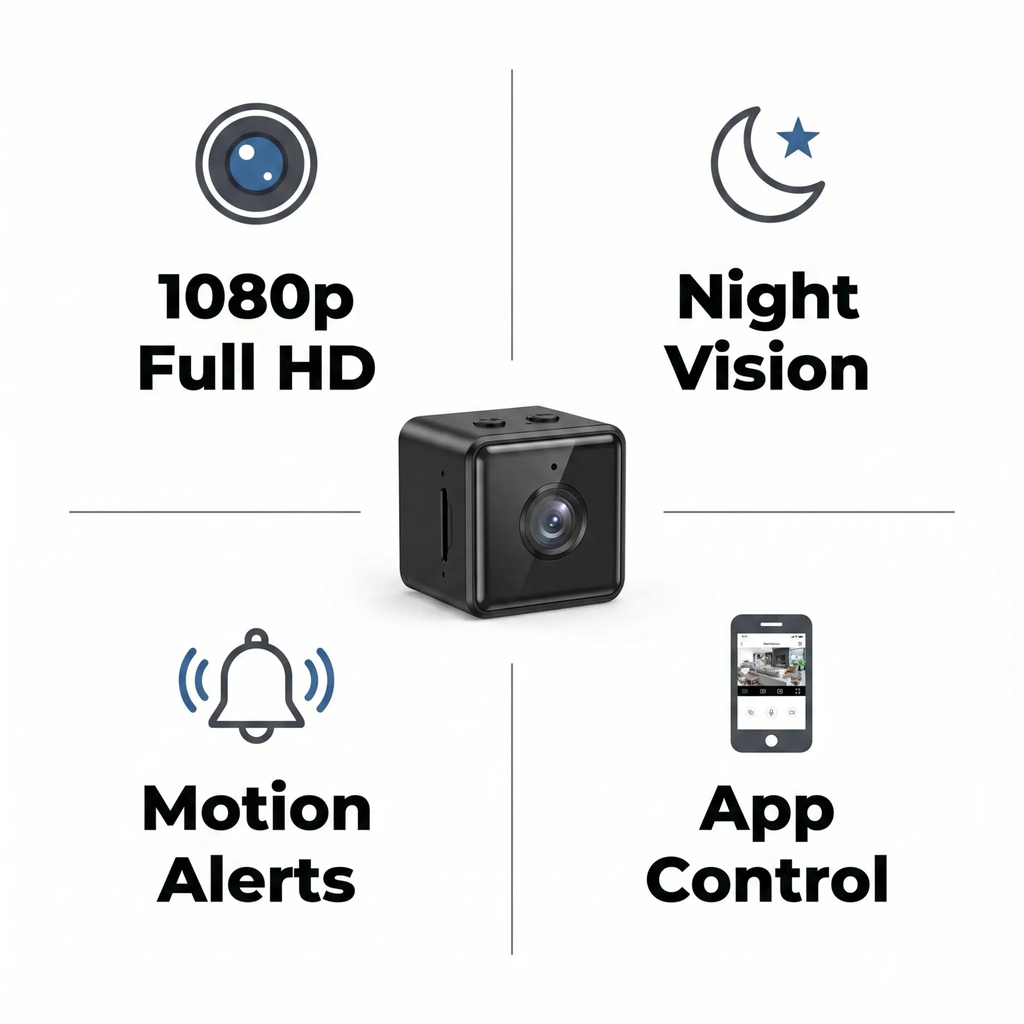 Wireless WiFi Security Camera 1080P – Indoor/Outdoor Surveillance, App-Controlled