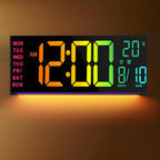 16-Inch RGB Digital Wall and Desk Clock with Remote – Home Office, Gift