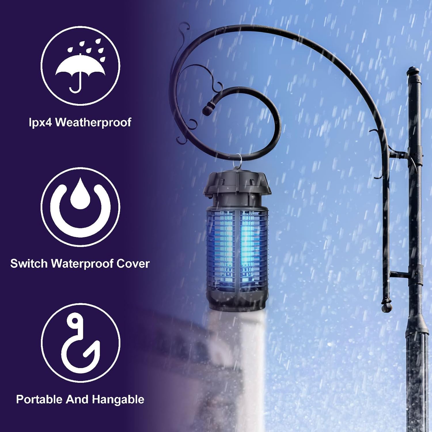 Electric Insect Trap 20W UV Light 4200V Grid – Indoor, Outdoor Pest Control