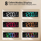 16-Inch RGB Digital Wall and Desk Clock with Remote – Home Office, Gift