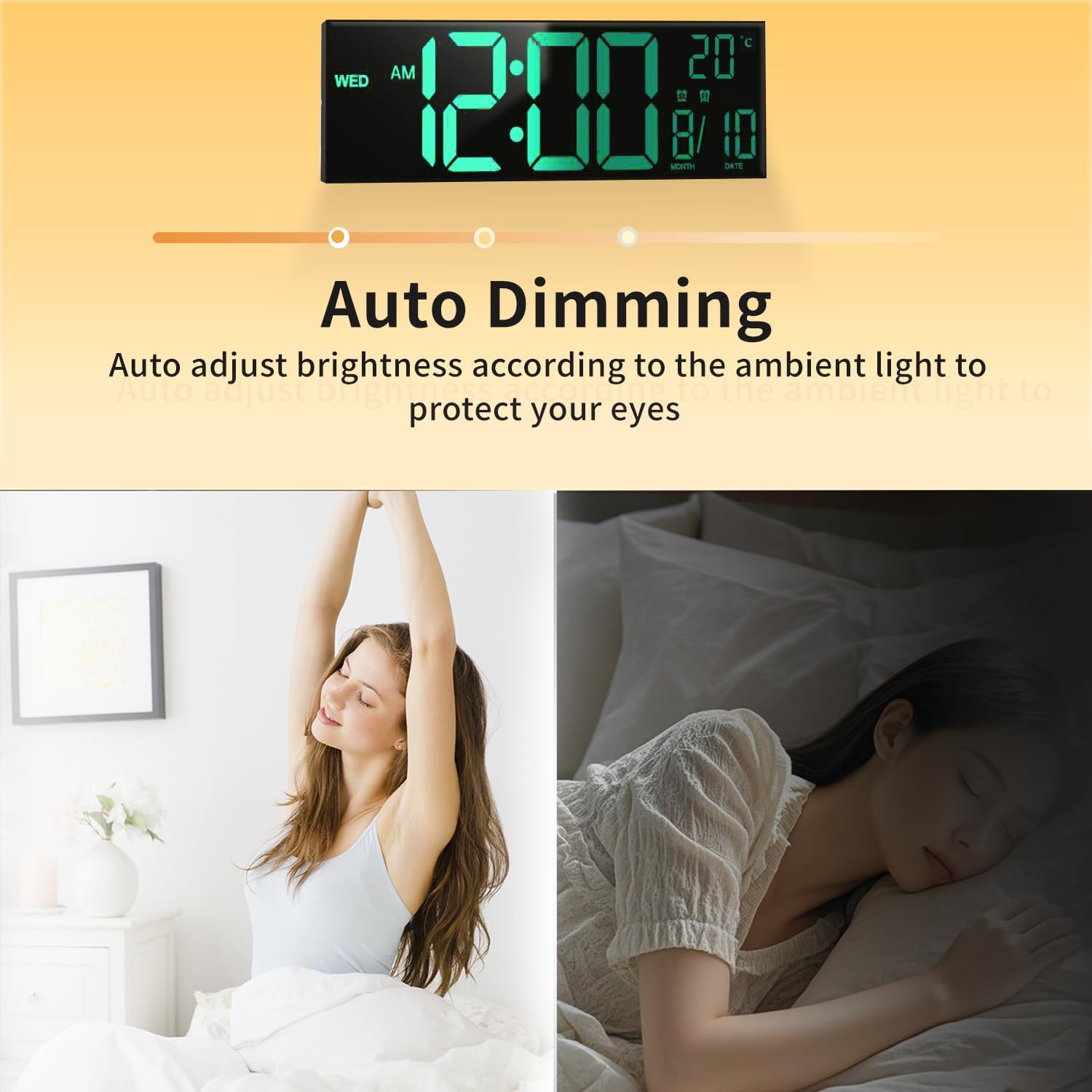 16-Inch RGB Digital Wall and Desk Clock with Remote – Home Office, Gift