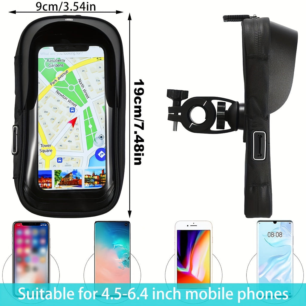 Waterproof Phone Holder for Bicycle and Motorcycle – Handlebar Bag with 360° Rotation