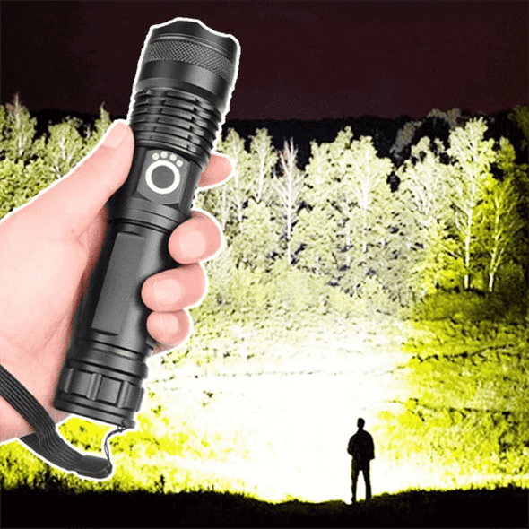 90000 Lumens Xhp50.2 Flashlight – Outdoor, Emergency Use